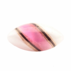 16mm antique Czech aventurine goldstone striped pink white satin bicolor oval lampwork glass button