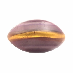 13mm antique Czech foil lined purple striped oval lampwork glass button