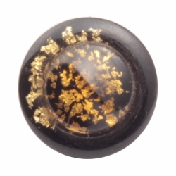 16mm antique Czech foil marble black topaz bicolor glass button
