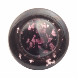 16mm antique Czech silver foil marble pink black bicolor glass button