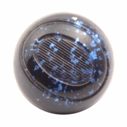 16mm antique Czech foil marble blue black bicolor ribbed glass button