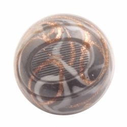 16mm antique Czech bicolor swirl aventurine goldstone ribbed glass button