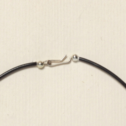 Vintage Czech choker necklace black pentagon arc pearl glass beads