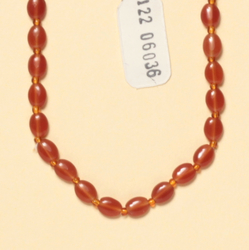 Vintage Czech necklace topaz opaline oval glass beads