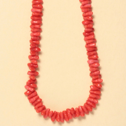 Vintage Czech necklace coral orange glass beads 18"