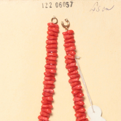 Vintage Czech necklace coral orange glass beads 18"