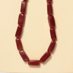 Vintage Czech necklace carnelian red opaline rectangle glass beads