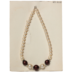 Vintage Czech necklace metallic pearl beads 