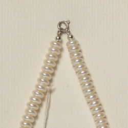 Vintage Czech necklace pearl rondelle beads blue plastic beads