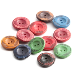 Lot (12) vintage Czech 1920's Deco Egyptian revival style round glass buttons 18mm
