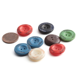 Set (8) vintage Czech 1920's Egyptian revival style round glass buttons 18mm