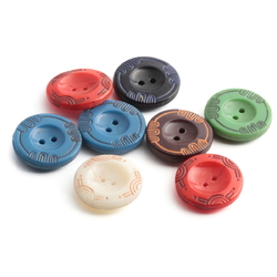 Set (8) vintage Czech 1920's Egyptian revival style round glass buttons 18mm