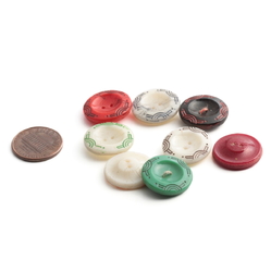 Lot (8) vintage Czech 1920's assorted Egyptian revival style glass buttons 18mm