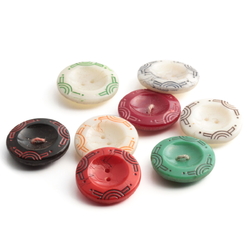 Lot (8) vintage Czech 1920's assorted Egyptian revival style glass buttons 18mm