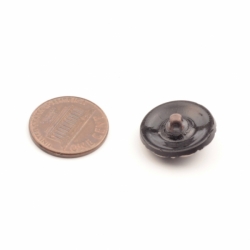 18mm vintage Czech gold gilt silver Art Nouveau style floral black glass button