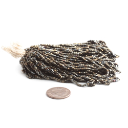 Hank (7000) vintage Czech copper peacock metallic faceted glass seed beads 15 bpi