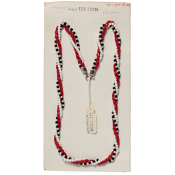 Vintage Czech 3 strand necklace white black round red heart glass beads