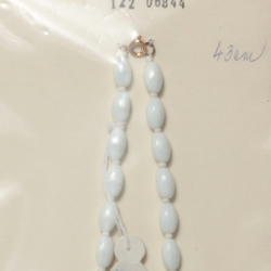 Vintage Czech necklace white oval glass beads