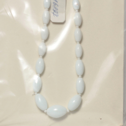 Vintage Czech necklace white oval glass beads