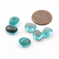 Lot (6) C19th Czech Bohemian antique sea green glass gemstone drops Medieval Art Nouveau jewelry making chandelier design