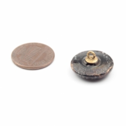 18mm Antique Czech lampwork aventurine gold black and white marble glass button 