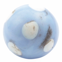 12mm Antique Czech lampwork white spot blue glass dimi ball button