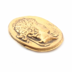 20mm antique German Czech Art Nouveau lady floral arts and crafts gold metal picture button