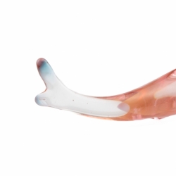 Vintage 1960's saphiret pink bicolor eel fish studio art glass sculpture ornament Miloslav Janků Železný Brod sklo