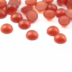 Lot (48) 6mm Czech Vintage apple juice carnelian red opaline domed glass cabochons