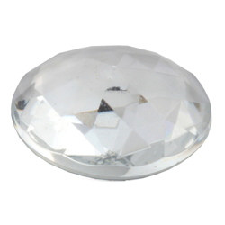 Large Czech vintage round faceted crystal clear flatback glass rhinestone 35mm