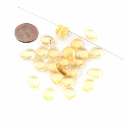 Lot (24) 12mm Czech vintage pale yellow teardrop pendant glass beads