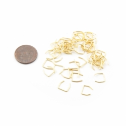Lot (50) 9mm vintage gold tone chandelier U connector pins prism hangers