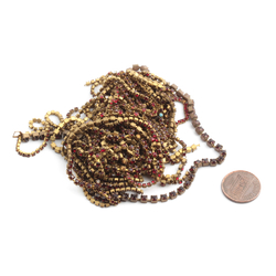 Lot vintage assorted gold tone prong set rhinestone banding necklace chain trim