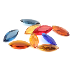 9 Czech vintage oval marquise assorted glass rhinestones 24x10mm