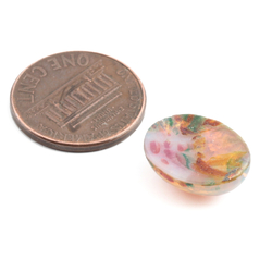 Vintage Czech foil marble imitation opal oval harlequin glass cabochon