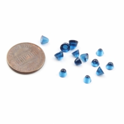 Lot (13) Czech vintage blue high domed micro glass cabochons