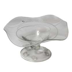 Antique Czech Art Deco Egyptian revival "snake" crystal glass fruit bowl
