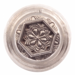 18mm hexagon floral Art Deco Antique vintage Czech glass button cabochon bead steel mold impression die jewelry punch design tool