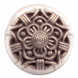 18mm pentagon flower Art Deco Antique vintage Czech glass button cabochon bead steel mold impression die jewelry punch design tool