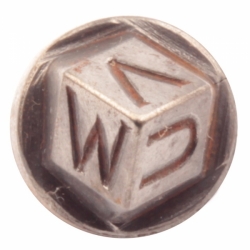 15mm 3D letters UVW Art Deco Antique vintage Czech glass button cabochon bead steel mold impression die punch jewelry design