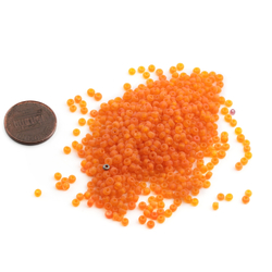 Lot Vintage Czech frost orange rondelle glass seed beads (900) 2-3mm