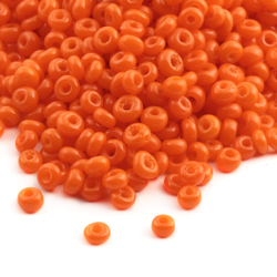 Lot Vintage Czech orange rondelle glass seed beads (1100) 0.5-2mm