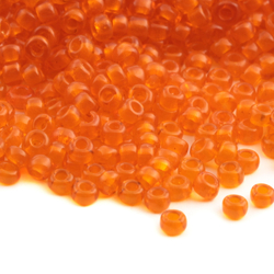 Lot Vintage Czech transparent orange rondelle glass seed beads