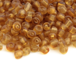 Lot vintage Czech frost topaz rondelle glass seed beads (850) 2-3 mm