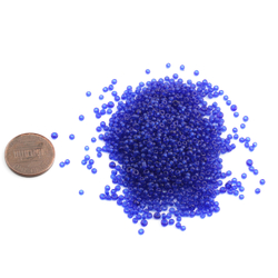 Lot vintage Czech transparent sapphire blue micro glass seed beads (1200) 0.5-1.5mm