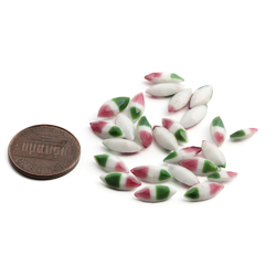 Lot (25) Czech vintage pink, green and white oval marquise glass rhinestones 8/11mm