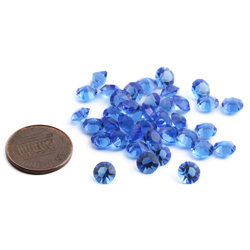 Lot (39) vintage Czech Sapphire blue glass rhinestones 6.5mm