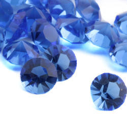 Lot (39) vintage Czech Sapphire blue glass rhinestones 6.5mm
