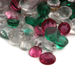 Lot (550) Czech vintage assorted green clear cranberry round flatback glass rhinestones 