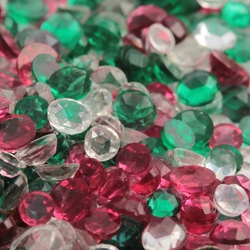 Lot (550) micro Czech vintage assorted green clear cranberry round flatback glass rhinestones 